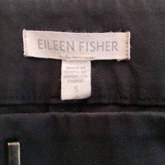 EILEEN FISHER Organic Cotton Navy Classic Straight Leg Relaxed Fit Womens Pant S - Picture 12 of 15